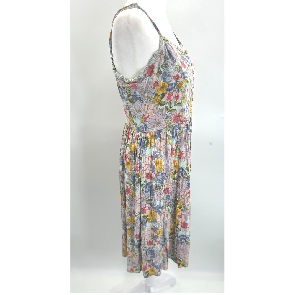 Angie Floral Boho Midi Dress Cottagecore Fairycore Sundress Medium Romantic - Picture 5 of 14
